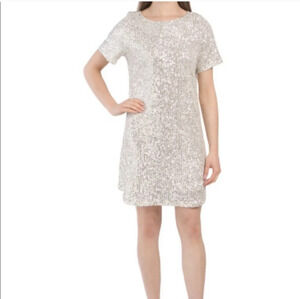 NWT 7 For All Mankind Sequin Shift Mini Dress | Y2K Glam Holiday Party